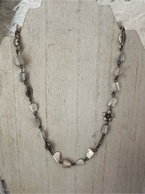 Silver-Tone Mother-of-Pearl Beaded Necklace - Women Jewelry